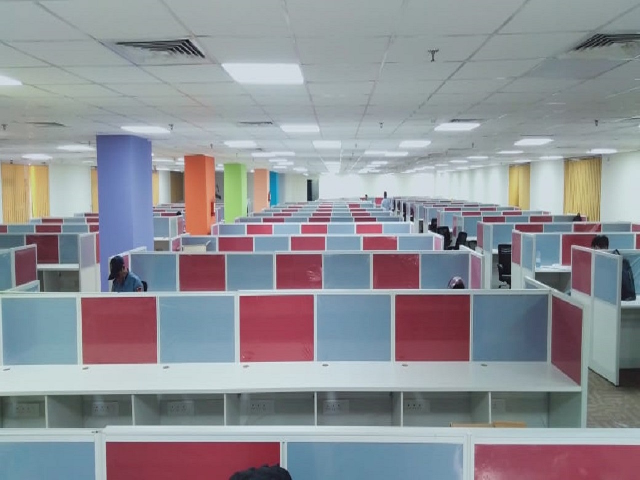 IndiaBulls Office Interiors, Construction, Modular office furniture  by @Ddecorarch